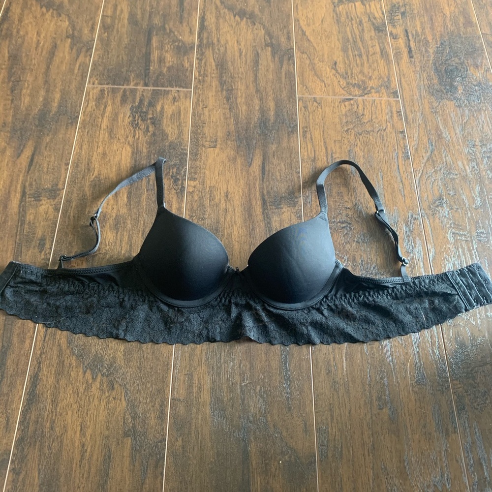 Black Aerie bra with lace under band